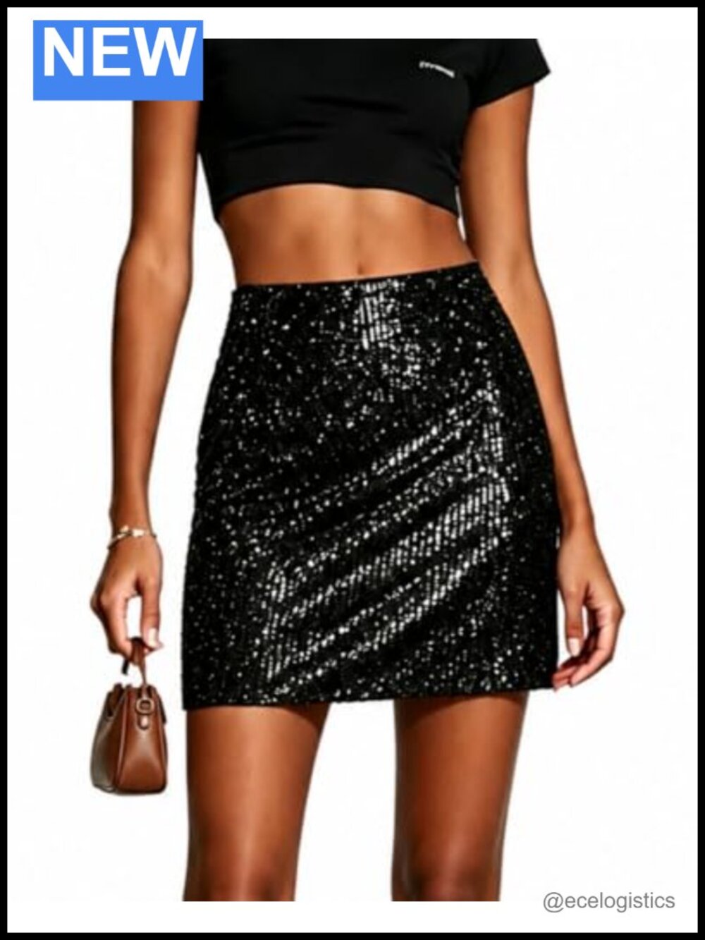Women's Sequin Mini Skirt Bodycon High Waisted Party Glam Night Out